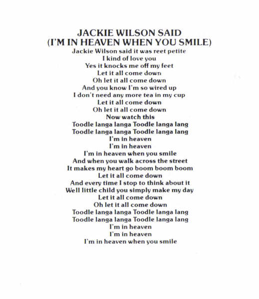 Jackie Wilson Said Lyrics